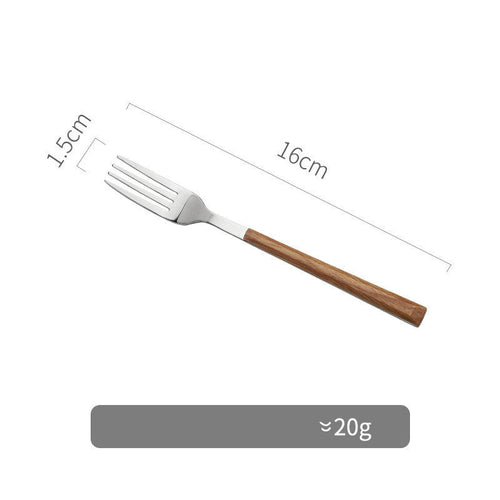 Nordic Household Steak Knife Fork Spoon Plate Stainless Steel Wooden