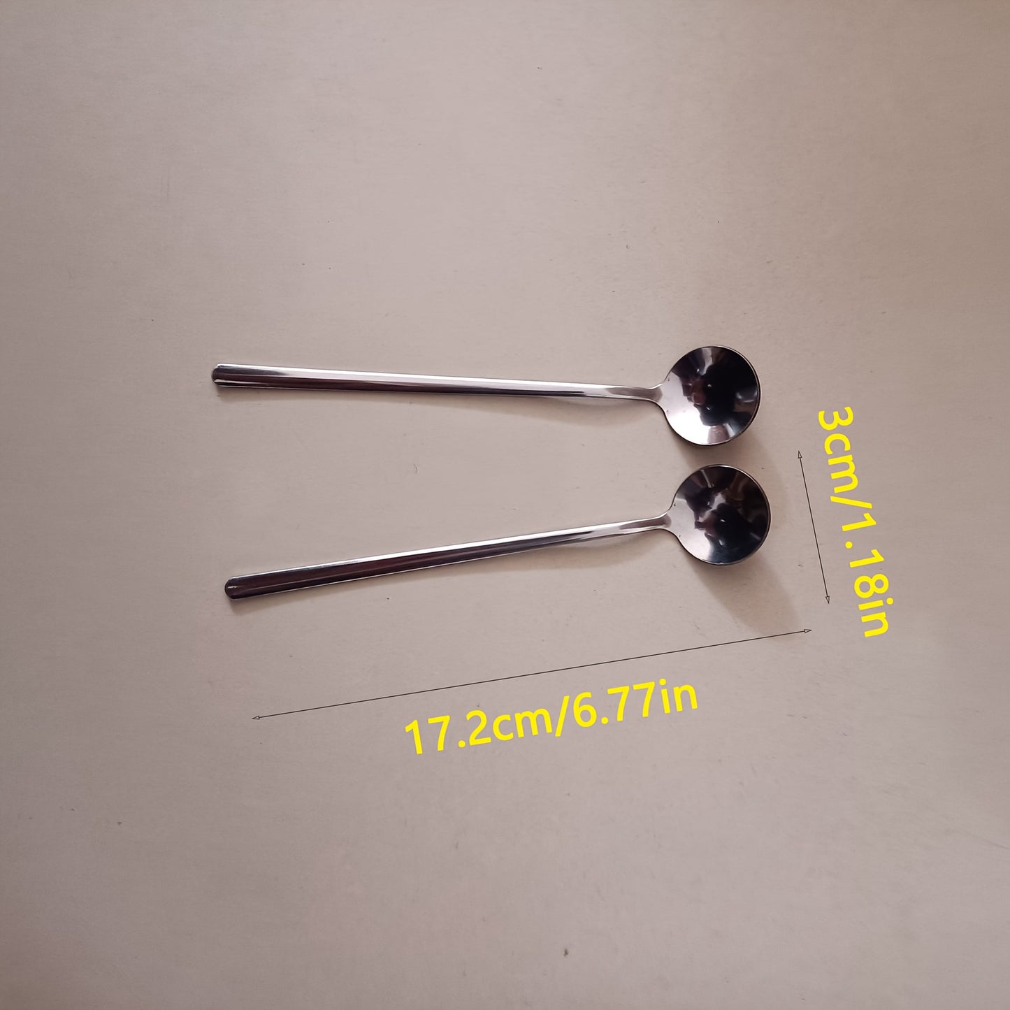 Elegant Set of 4 LongHandled Silver Coffee Spoons