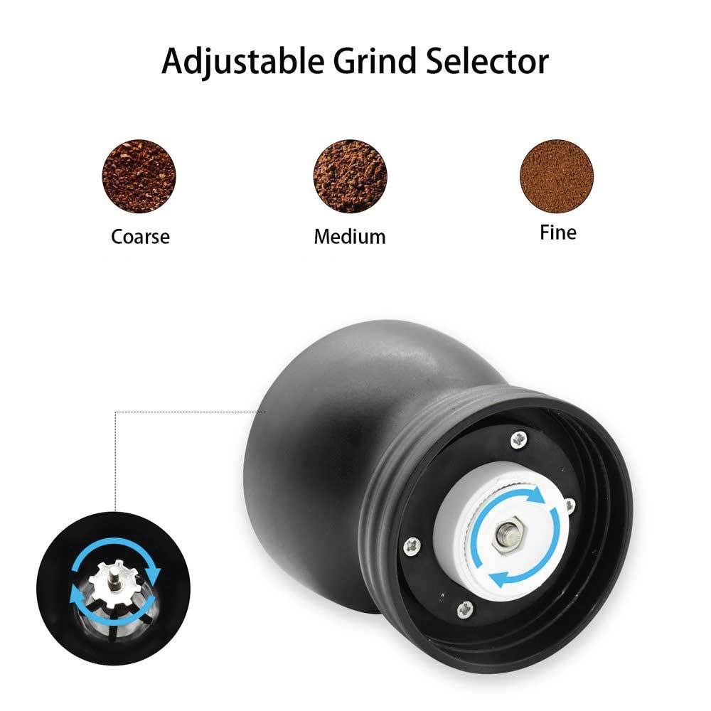 Coffee Bean Grinder - Manual Hand Stainless Ceramic Burr Core Glass