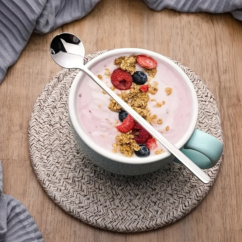 Elegant Set of 4 LongHandled Silver Coffee Spoons