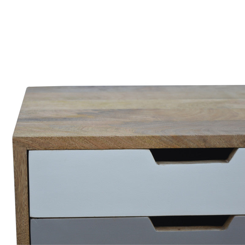 Grey and White Bedside