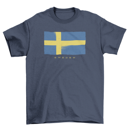 Sweden Grunge Flag T-shirt