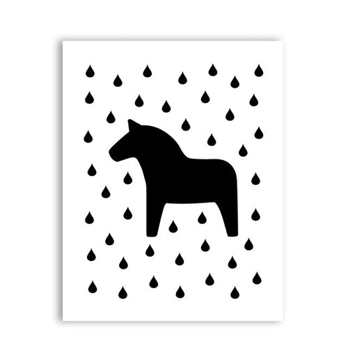 Dala Horse Canvas Art Prints and Poster , Cute