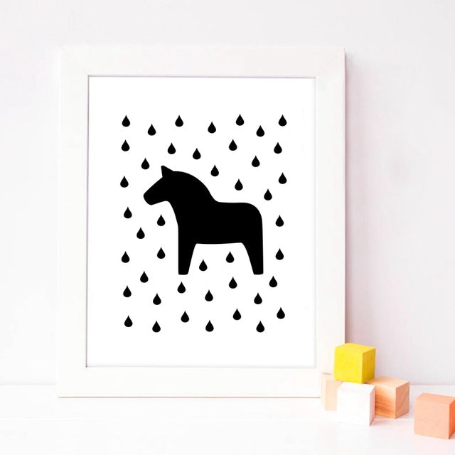 Dala Horse Canvas Art Prints and Poster , Cute