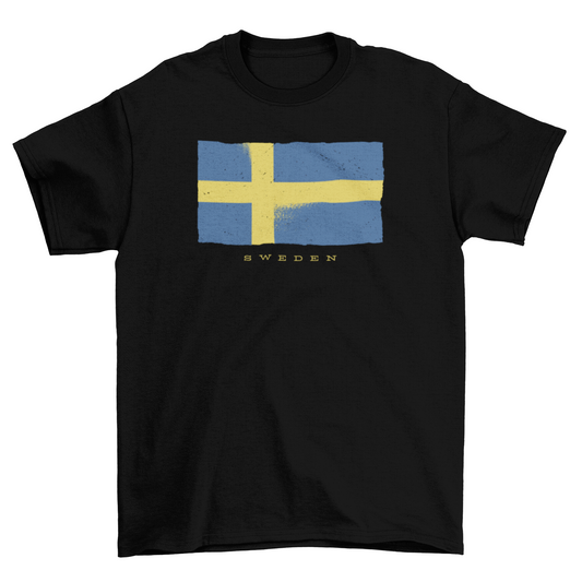 Sweden Grunge Flag T-shirt